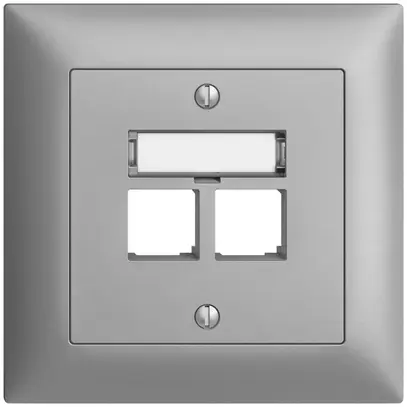 UP-Montageset S-One EDIZIOdue FMI für 2×RJ45 gerade, silver 