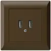 Presa di carica USB INC Hager kallysto.line 240V 2400mA marrone 