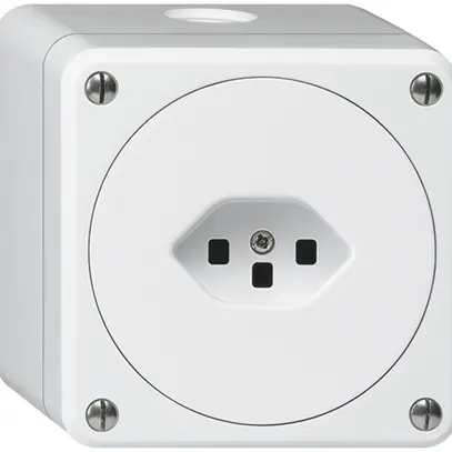 Presa AP robusto tipo 23 bianco senza copercchio 