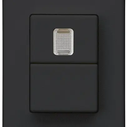 Interrupteur à poussoir double INC Hager FLF 10A/250V 1/1L 1×illuminé noir 