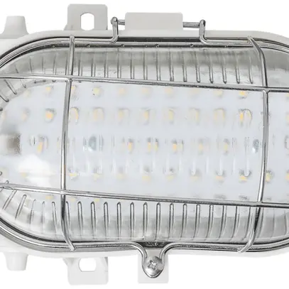LED-Decken-/Wandleuchte WORKLIGHT 8W 850lm 6500K IP44 Gitter weiss 183×124 oval 
