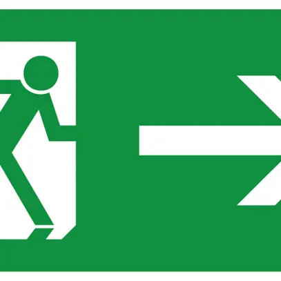 Pictogramme avec flèche vers la droite 330×160mm Candelux CFH 