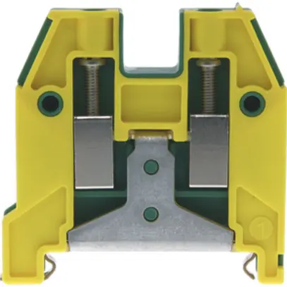 Morsetto di terra componibile Woertz Ex 2.5…6mm² vite 2×1 DIN 35mm verde/giallo 