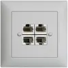 Prise de raccordement INC 4×RJ45/s 4P sép.grc EDIZIOdue ITplus 