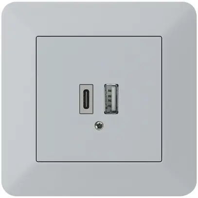 Presa di carica USB INC kallysto.trend 18W PD 1×tipo A 1×tipo C grigio chiaro 