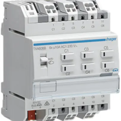 Module de sortie AMD KNX Hager easy 10A sextuple 