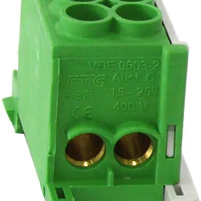 Borne principale HLAK 1L, 4×25mm², vert 