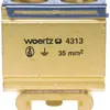 Borne de terre joignable Woertz 10…35mm² raccordement à vis 2×1 profil spécial 