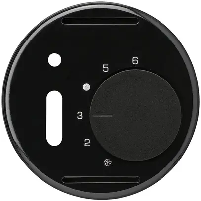 Disque frontal ENC BASICO noir pour thermostat d'ambiance avec interrupteur 