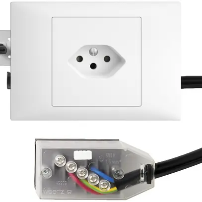 Presa INS EDIZIOdue T13 L3 bianco 45…69mm per cavo piatto Technofil 