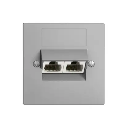 Presa INC 2×RJ45/u 8P sep. EDIZIOdue silver ITplus 