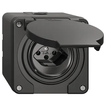 Prise NAP NEVO, 1×T13, IP21, noir 