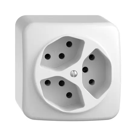 Presa AP STANDARDdue 3×T13 bianco 