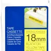 Cassette ruban Brother TZe 18mm×8m jaune/noir 