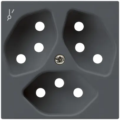 Plaque frontale kallysto 3×T13/1 60×60mm anthracite avec sécurité enfants 