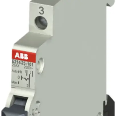 Interrupteur de groupe AMD ABB E214, 25A/250V 1L 1C, ½UM, "I-0-II" 