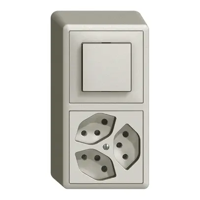 Combinazione AP EDIZIOdue 3/1P+3×T13 grigio chiaro 