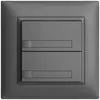 Poussoir ENC KNX 2× EDIZIOdue gris foncé RGB sans LED avec insert papier 