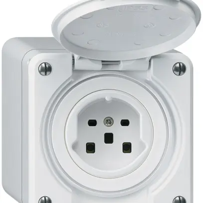 Presa AP HA robusto tipo 25 con morsetti a innesto con coperchio bianco 