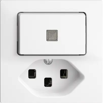 Combinaison lum.3/1L+T23 16A EDIZIOdue blanc avec lent. LED jaune 