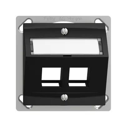 Kit d.montage INC Edue FM.TE, avec capot d.sortie oblique, pour 2×Keystone, noir 