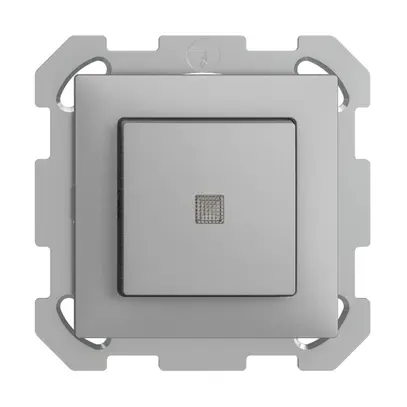 Pulsante luminoso INC EDIZIOdue A-R/1P silver, con lente, LED giallo 