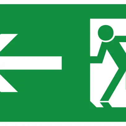 Piktogramm mit Pfeil nach links 330×160mm für Candelux Serie CFH 