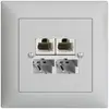 Boîte ENC SOHO 2×TT/2×RJ45/u sép.ITplus EDIZIOdue gris clair 