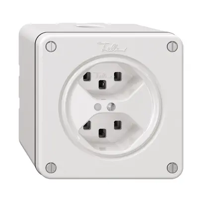 Presa NAPU NEVO, 2×T23, c.LED, bianco 