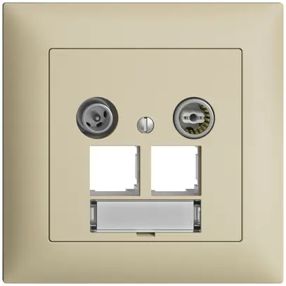 Presa multimedia ENC EDIZIOdue FMI EASYNET 19dB, p.2×RJ45 S-One, vanille 