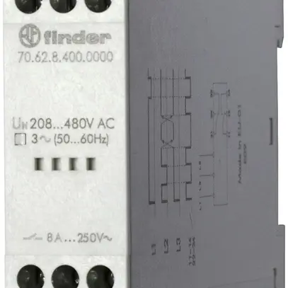 Relais surveillance réseau AMD 3L 208…480VAC 2C 8A 