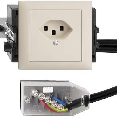 Presa INS EDIZIOdue T23 L2 crema 49…69mm per cavo piatto Technofil 