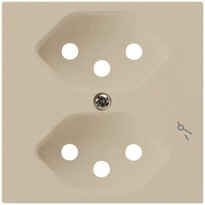 Plaque frontale kallysto 2×T13/1 60×60mm beige avec sécurité enfants 