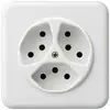 UP-Steckdose basico 3×Typ 13 weiss 
