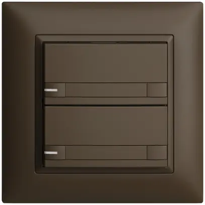 Pulsante INC KNX 2×EDIZIOdue colore coffee RGB con LED con inserto carta 