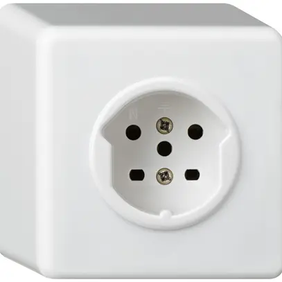 Presa AP basico T15 bianco con morsetti a vite 