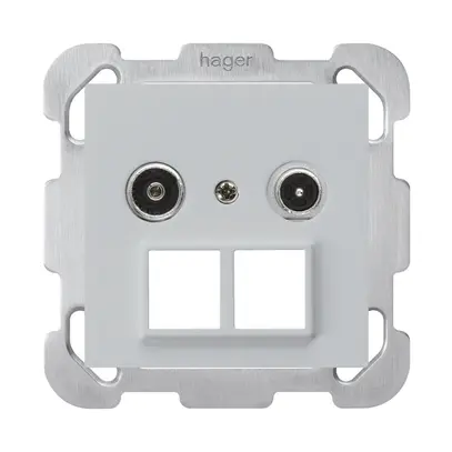 Prise multimédia ENC kallysto R/TV montage B 23dB 2GHz gris clair 