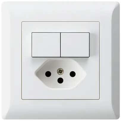 Combinazione INC 2×A-R/1P+T13 bianco kallysto.line 