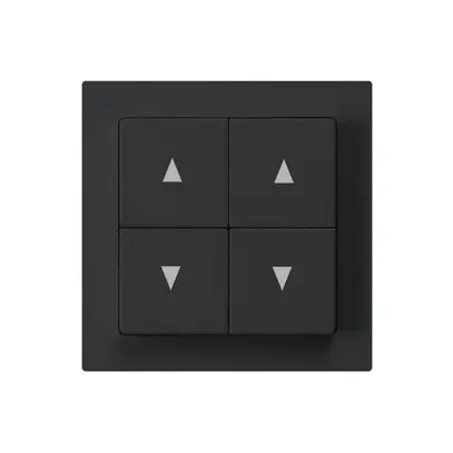 Kit frontale kallysto 60×60 mm nero per interruttore/pulsante tapparelle 4 tasti 