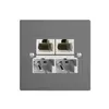 Scatola INC SOHO 2×TT/2×RJ45/u sep.ITplus EDIZIOdue grigio scuro 