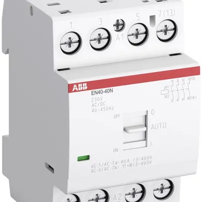 Contacteur AMD ABB EN40, 3F 40A AC-1, 230VAC/DC commande manuelle 