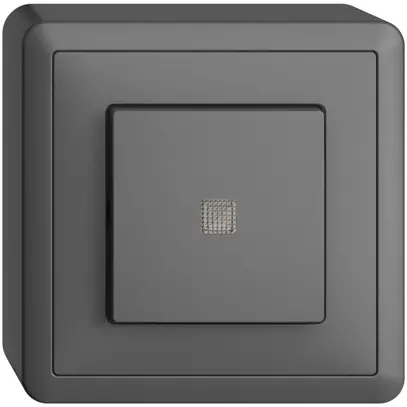 Poussoir AP EDIZIOdue LED jaune ARK gris foncé 