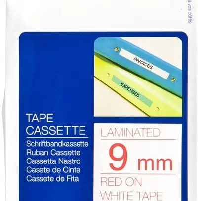 Cassette ruban Brother TZe-222 9mm×8m, blanc/rouge 