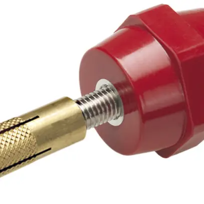 Isolatore di supporto Flury PA 23 M8, incl.barra filettata A2 e tassello ottone 