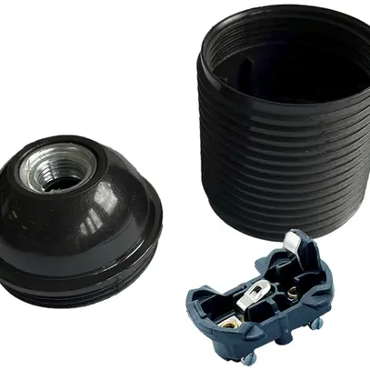 Fassung Elektrogros E27 Thermoplast Aussengewinde Ø40×55mm schwarz 