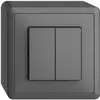 Interruttore/contatto a pulsante AP Feller EDIZIOdue A-R+3/1L grigio scuro 