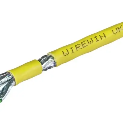 Câble réseau S/FTP, 1km, jaune Cat.7A, AWG22, LSOH-3, 1200Mhz, CCA 