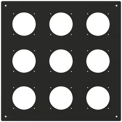 Placca d.montaggio INC robusto 3×3 alluminio, nero 