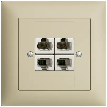 Prise ENC 4×RJ45/u 4P sép.EDIZIOdue vanille, ITplus 