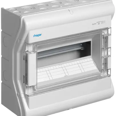 Quadro di distribuzione AP Hager vector 1 fila 12UM IP54/IP65 310×302×151mm 